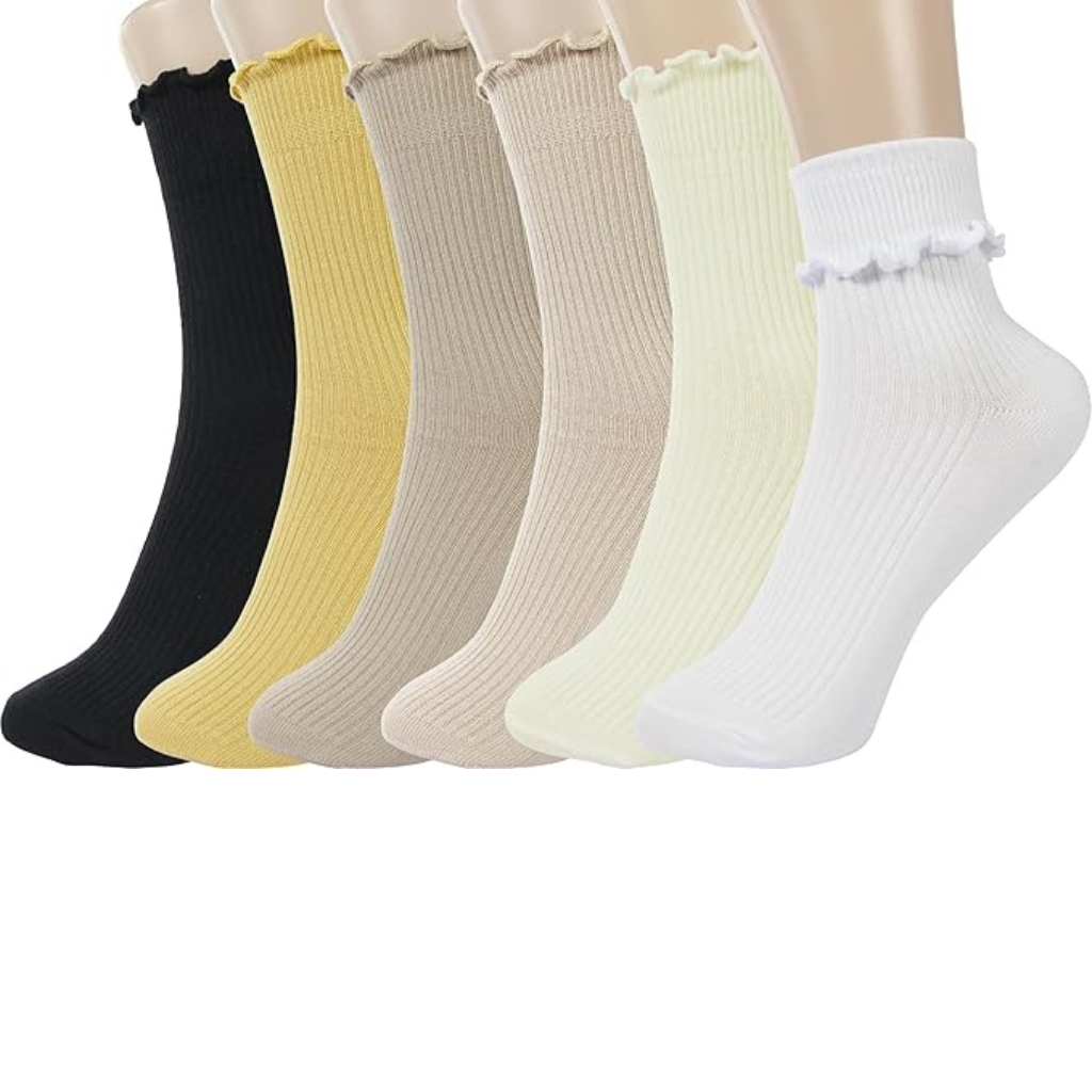 Women Turn Cuff Frilly Ruffle Socks