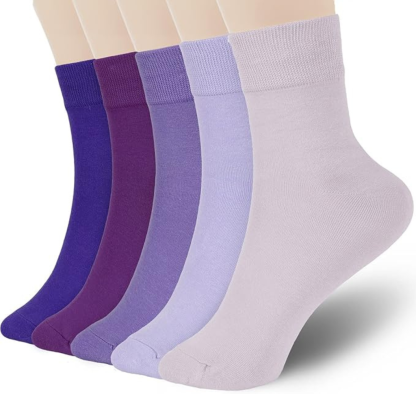 Pack Of 5 Soft Cozy Thin Crew Socks For Women
