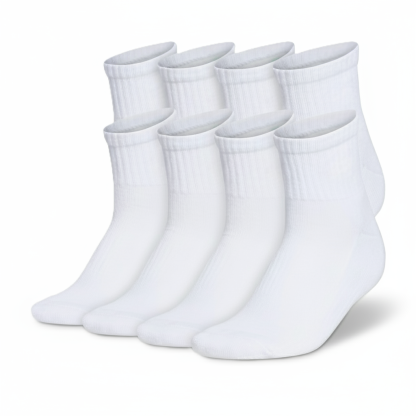 6 Pair Athletic Cushioned Quarter Socks With Arch Compression