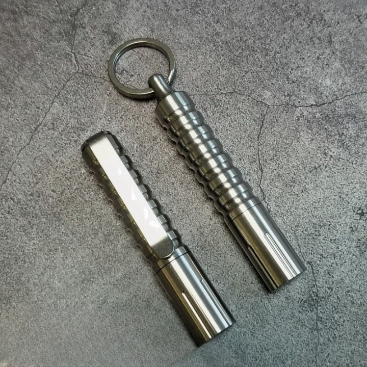 Titanium Alloy Copper Brass Outdoor Camping Pocket Torch LED Flashlight-USA Camp Zone