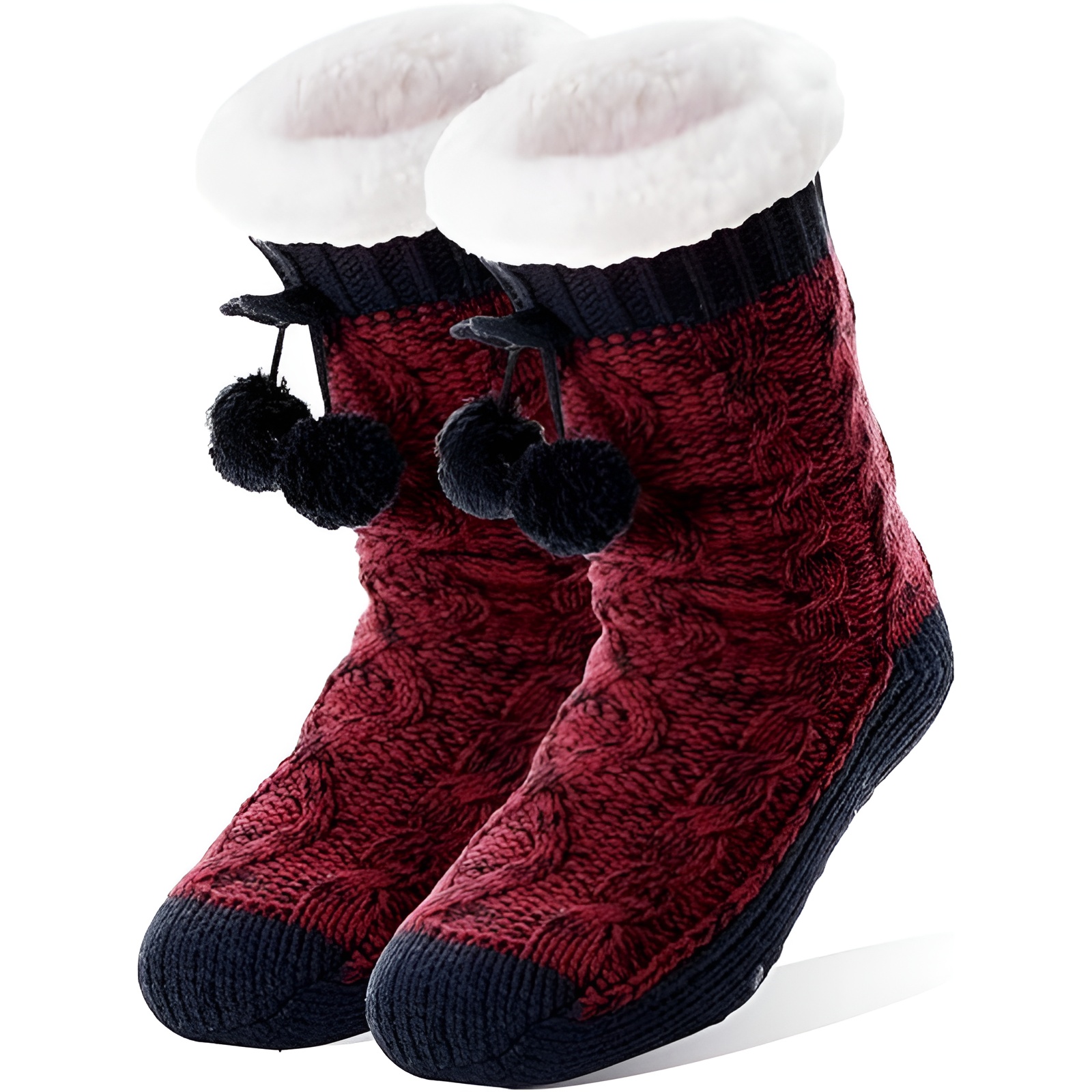 Women Fluffy Winter Warm Thick Thermal Cozy Slipper Fuzzy Grips Socks 