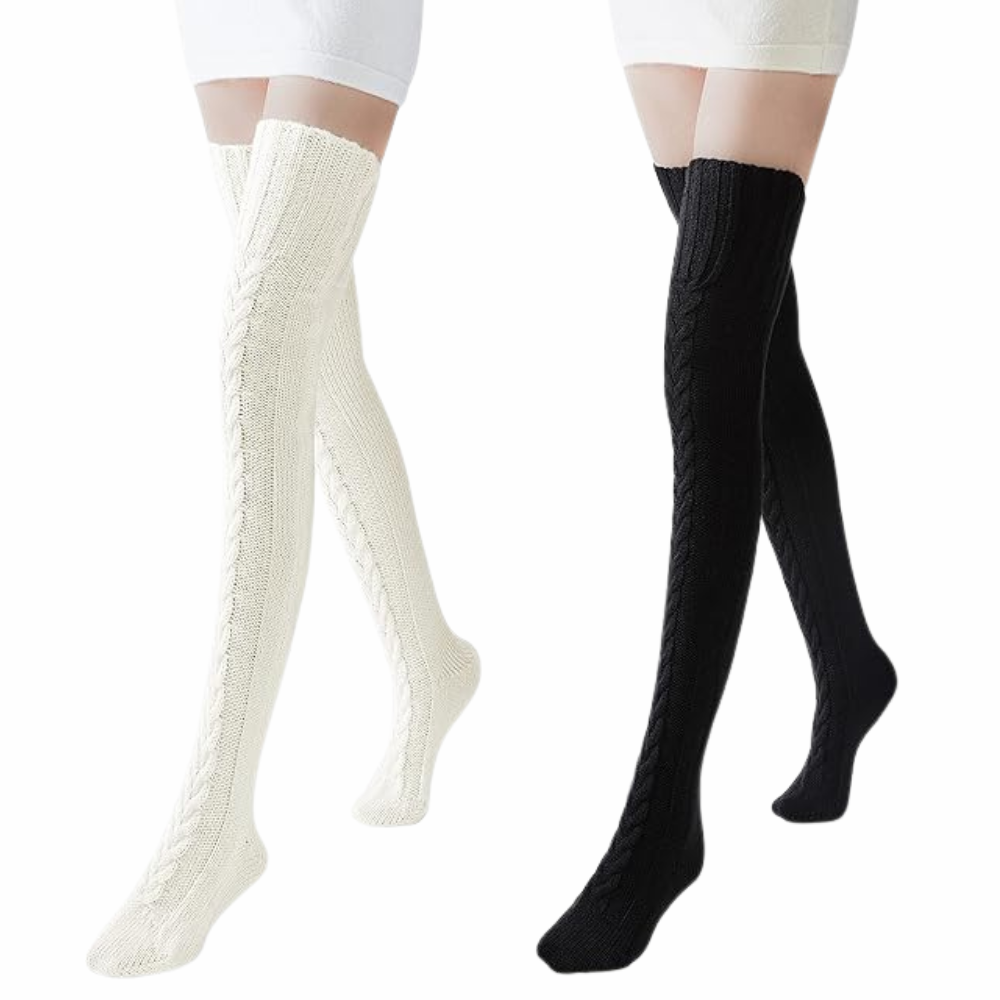 Pack Of 2 Women High Socks Over the Knee