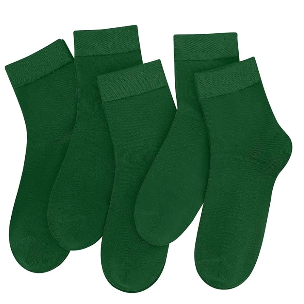 5 Pairs Women Bamboo Crew Socks Thin Lightweight Casual Wear