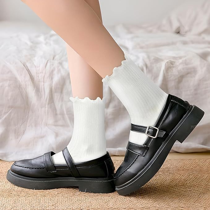 Pack Of 6 Women Ruffled Ankle Boot Socks