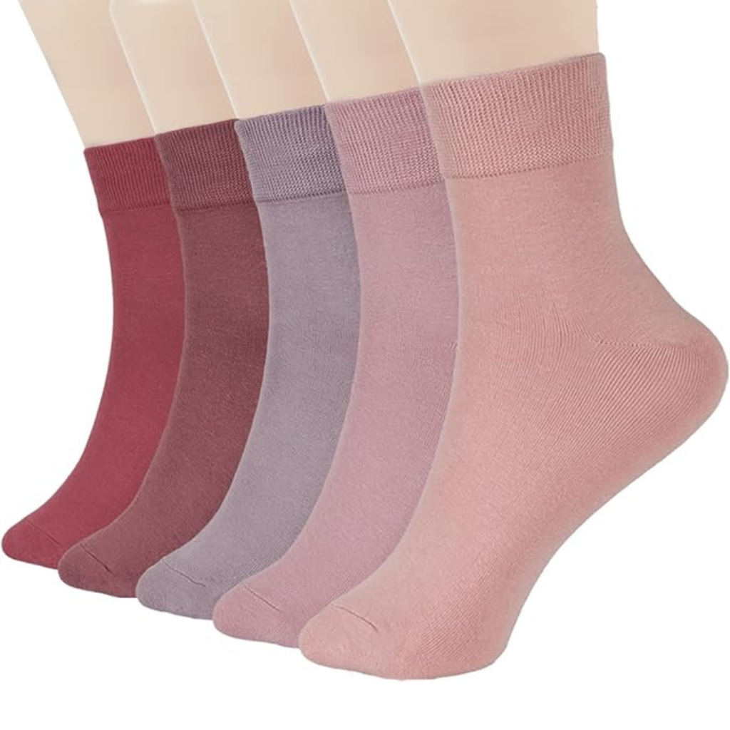 Pack Of 5 Soft Cozy Thin Crew Socks For Women