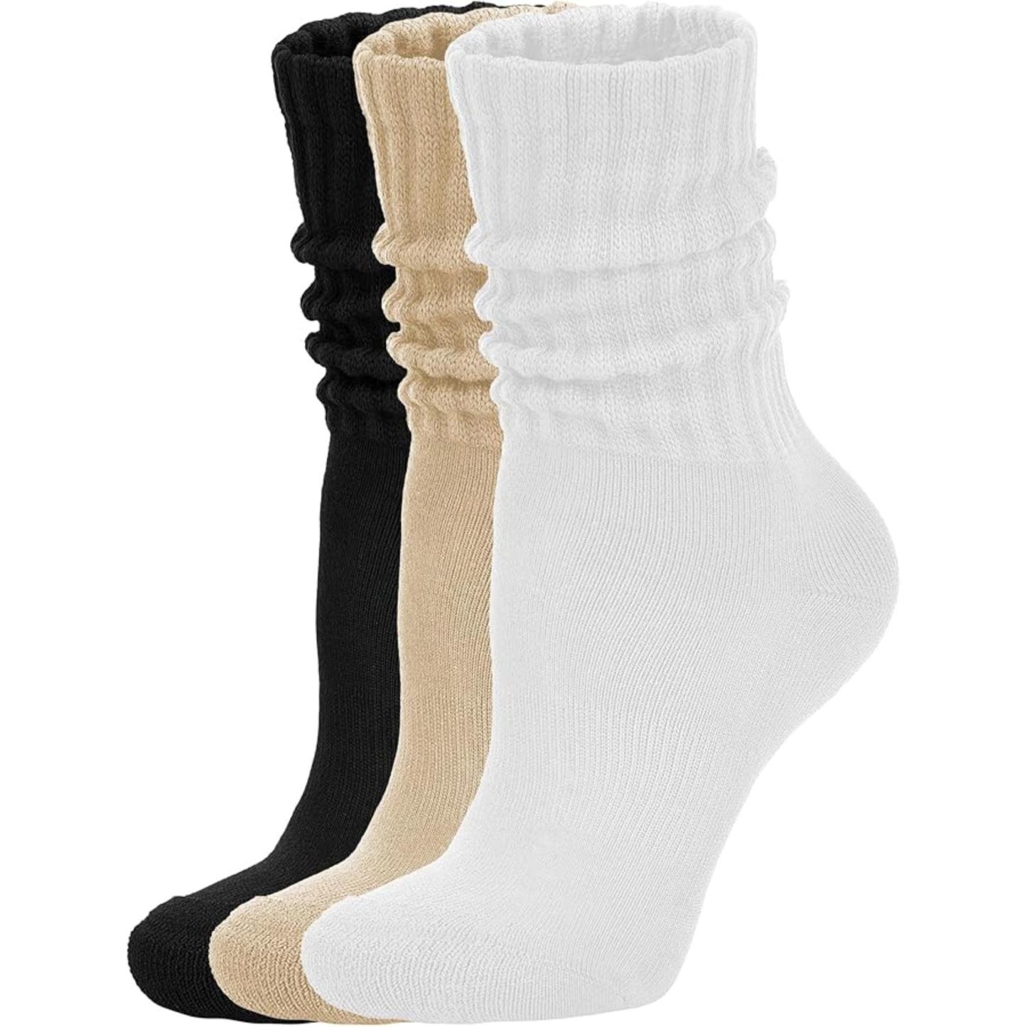 Women Pack Of 3 Scrunch Crew Socks