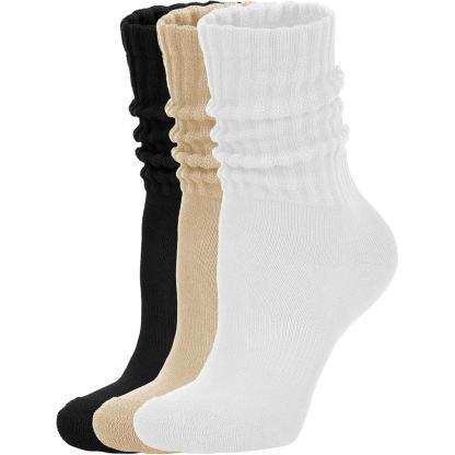 Women Pack Of 3 Scrunch Crew Socks