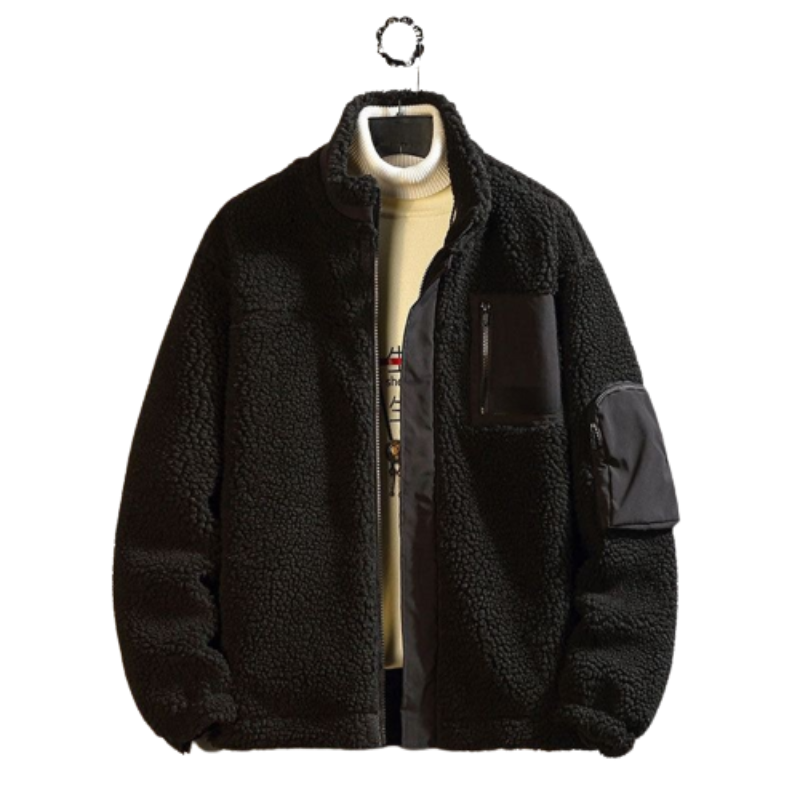 Men's Windproof Casual Fleece Jacket-USA Camp Zone