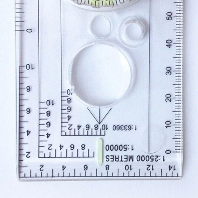Drawing Scale Compass Folding Map Ruler-USA Camp Zone