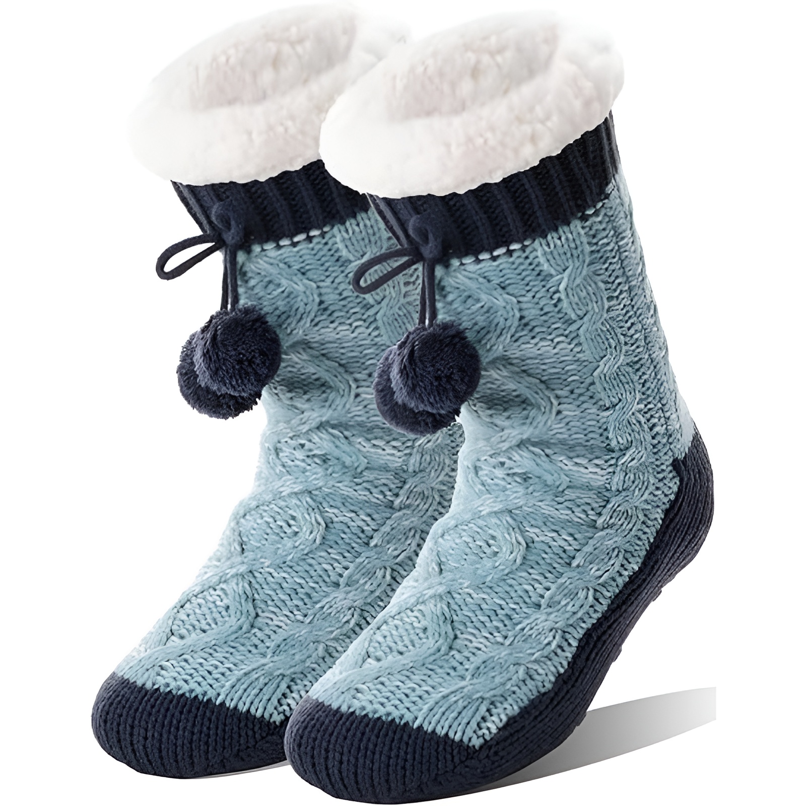 Women Fluffy Winter Warm Thick Thermal Cozy Slipper Fuzzy Grips Socks 