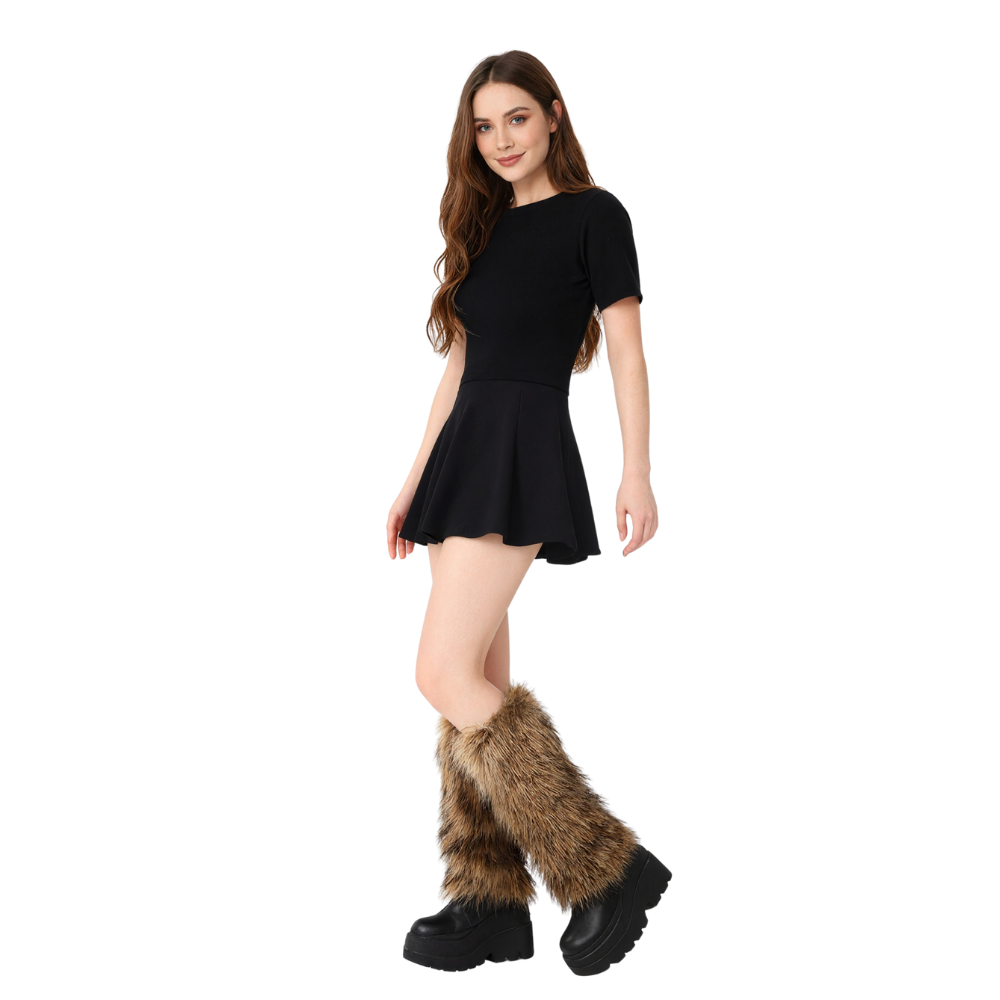  Womens Faux Fur Furry Leg Warmers