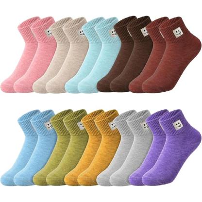 Women Pack Of 10 Colorful Crew Socks