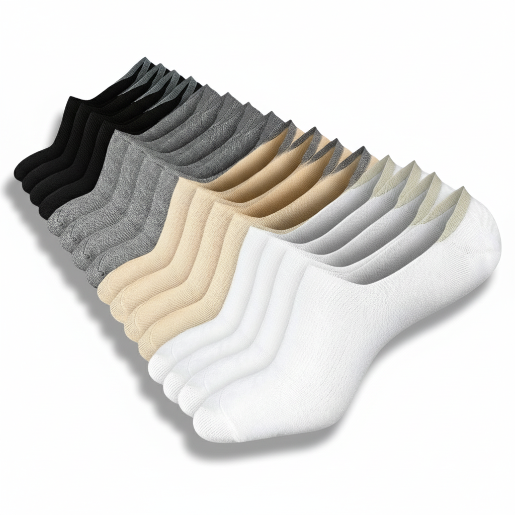 8 Pairs Low Socks Non Slip Flat Boat Line Socks