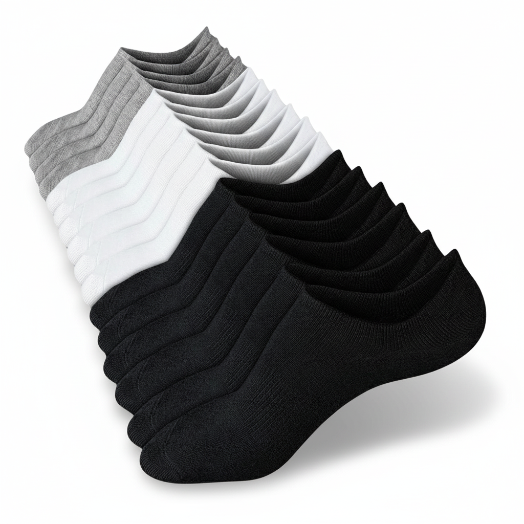 8 Pairs Low Socks Non Slip Flat Boat Line Socks