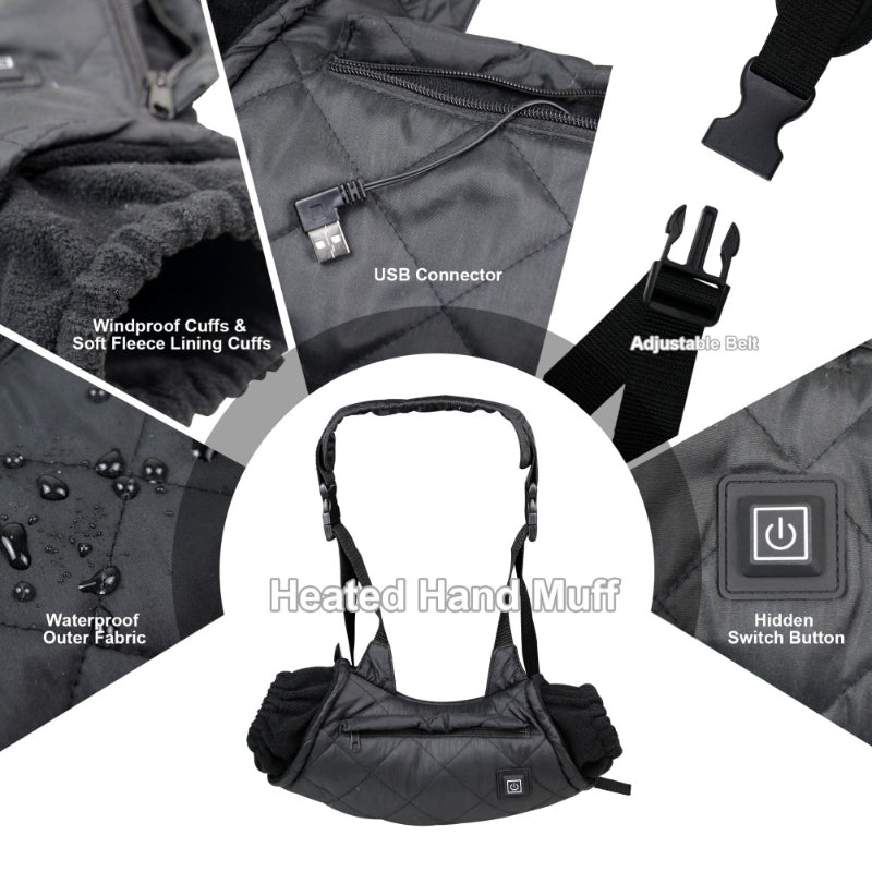 Electric Heated Hand Muff Warmer Pouch Glove-USA Camp Zone