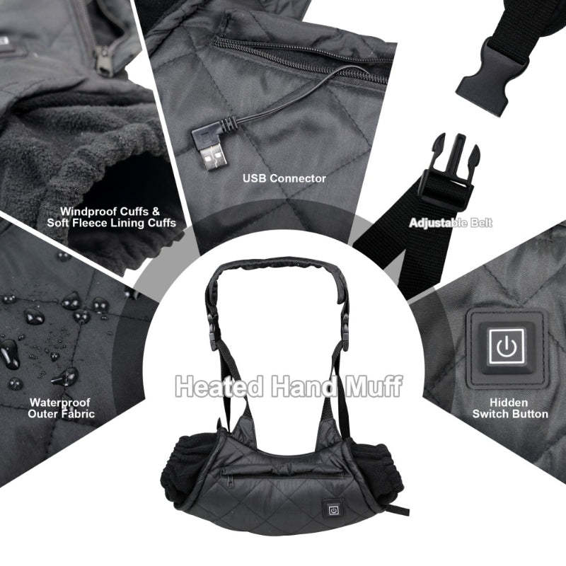 Electric Heated Hand Muff Warmer Pouch Glove-USA Camp Zone