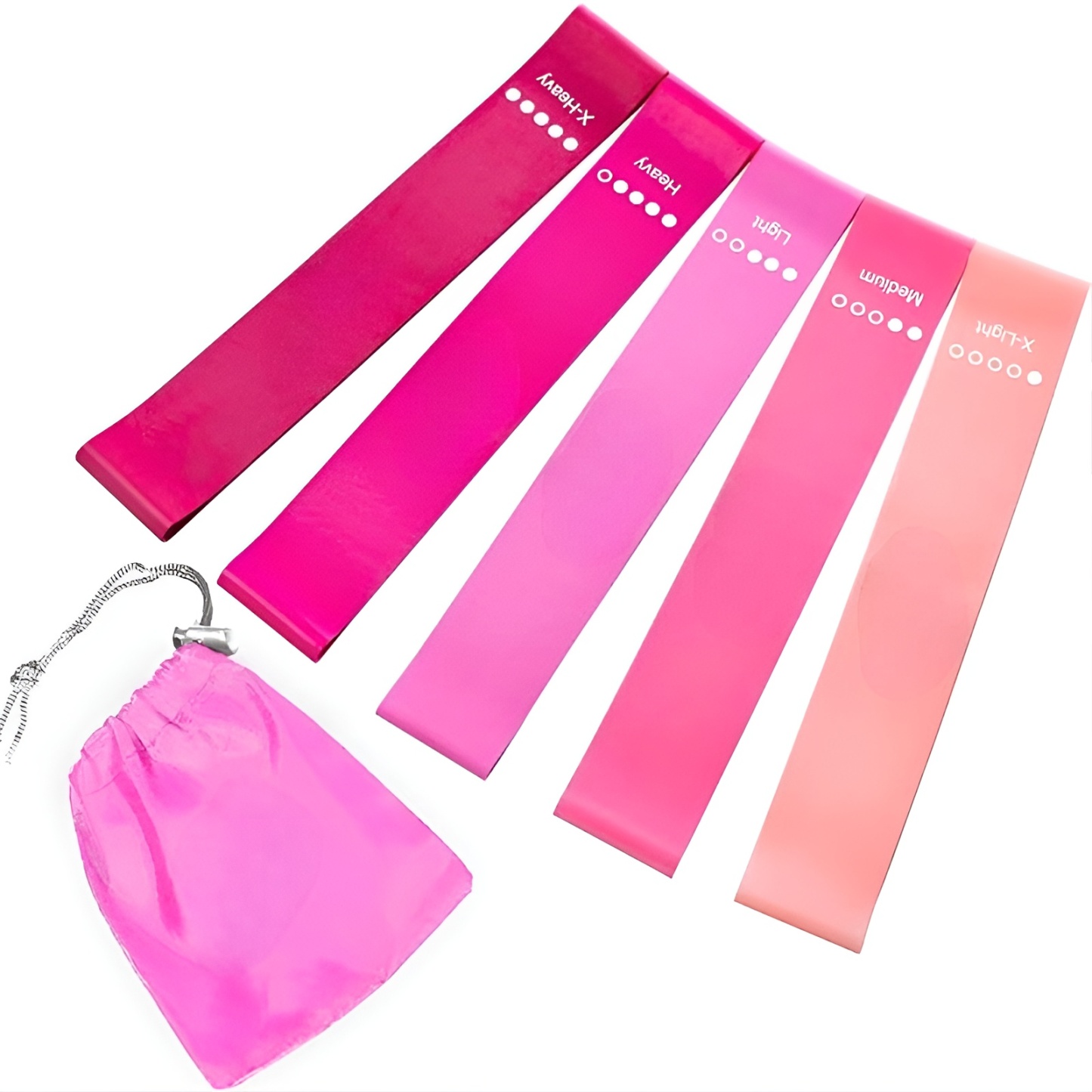 Resistance Loop Exercise Bands with Instruction Guide and Carry Bag Set of 5