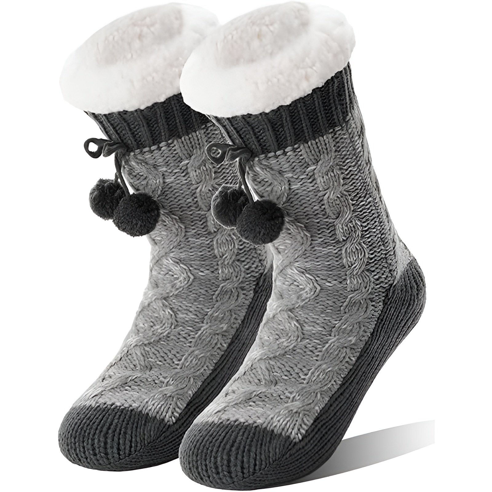 Women Fluffy Winter Warm Thick Thermal Cozy Slipper Fuzzy Grips Socks 