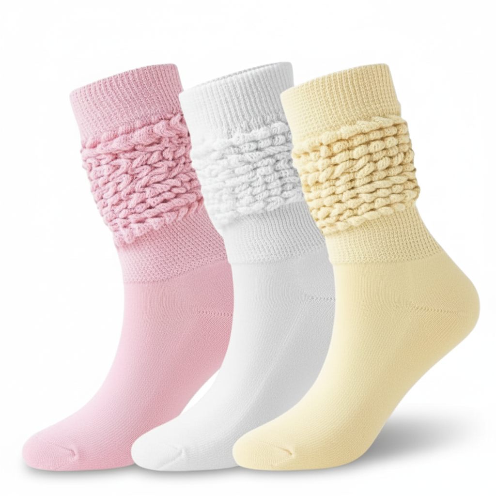Women 3 Pairs of Slouch Scrunch Socks