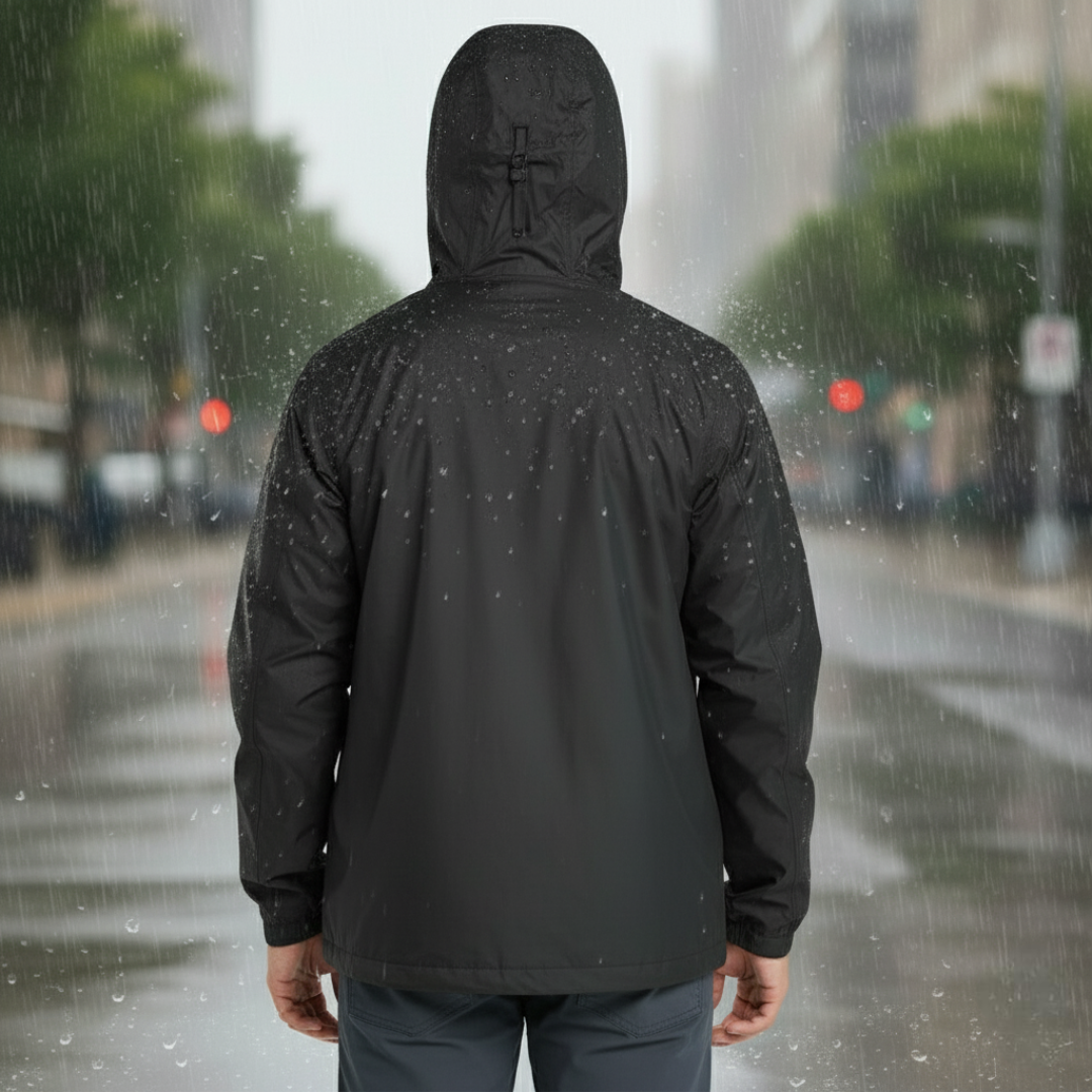Packable Men Waterproof Rain Jacket With Hood