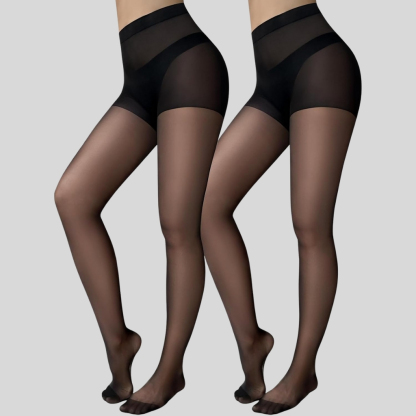 Black Sheer Tights For Women With Control Top And Tummy Control
