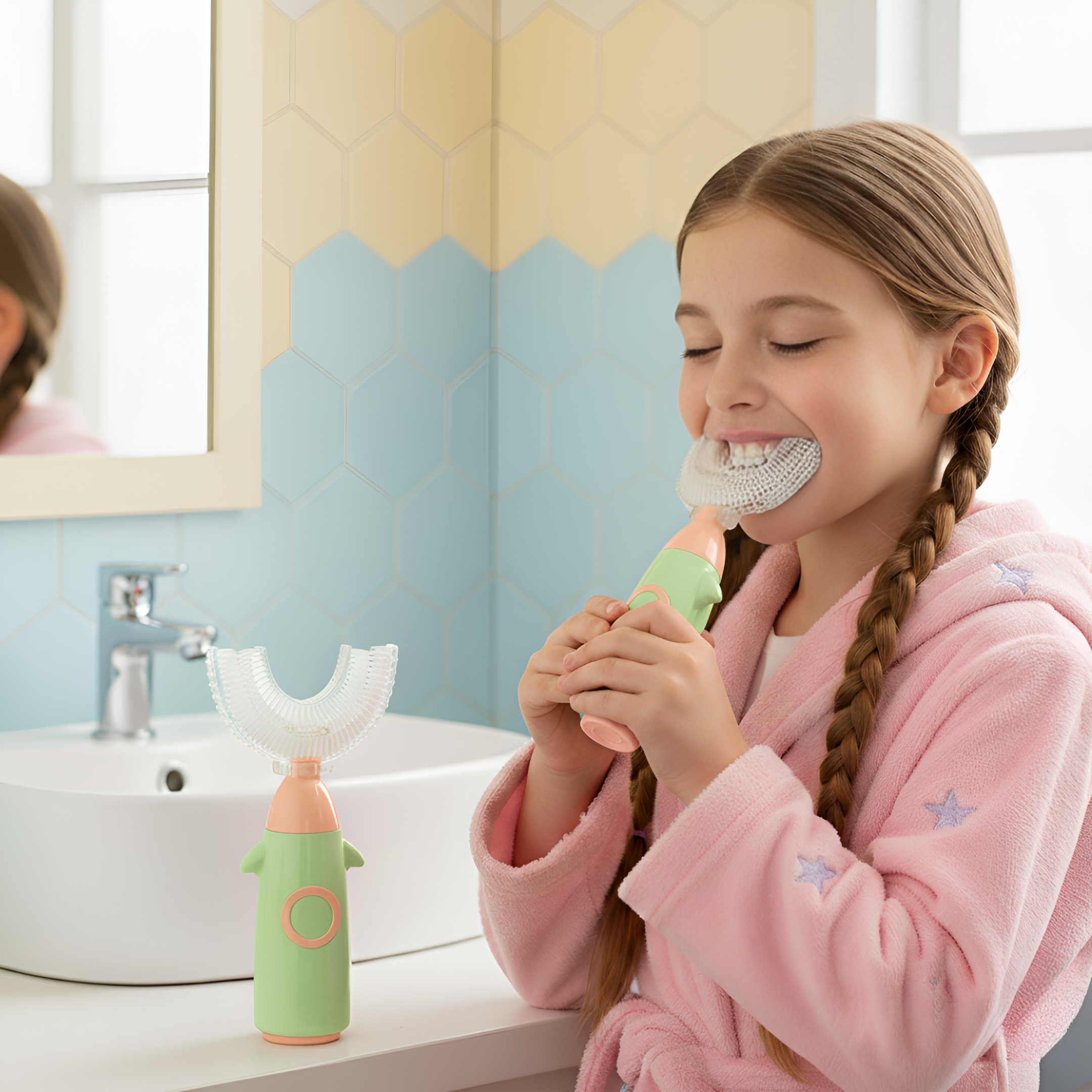 U Shaped Silicone Soft Bristle Manual Cleaning Brush For Kids