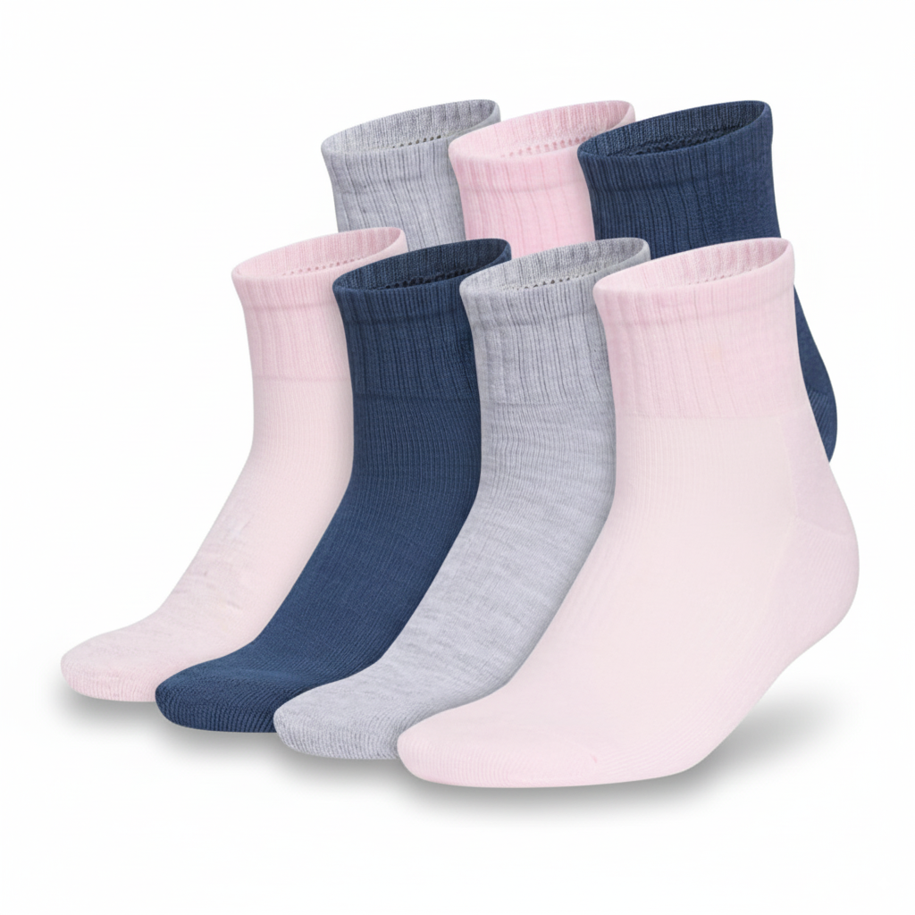 6 pair Women Athletic Cushioned Quarter Socks With Arch Compression