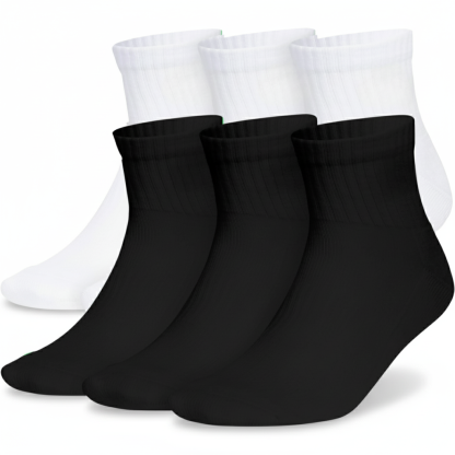6 pair Women Athletic Cushioned Quarter Socks With Arch Compression