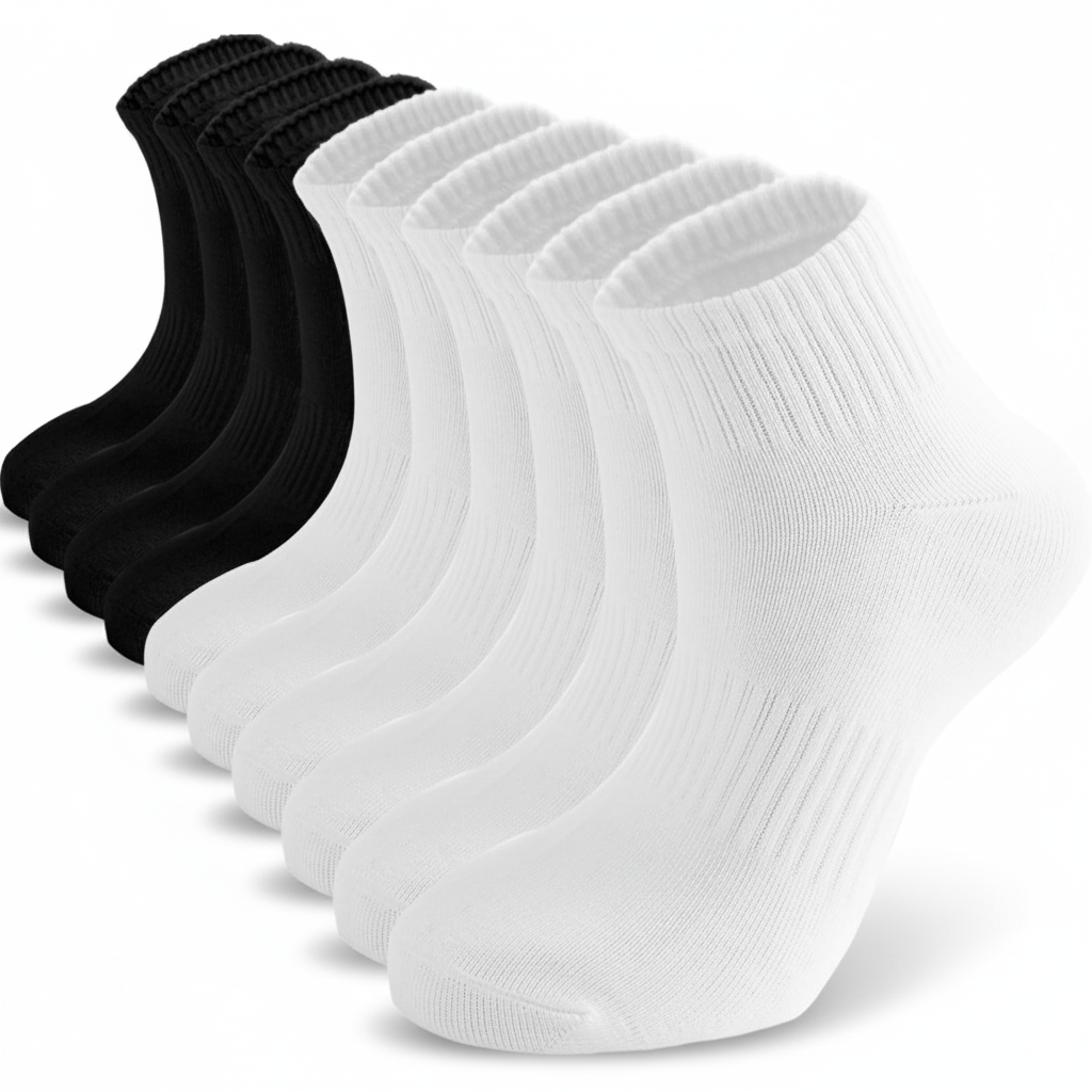 5 Pairs Women Ankle Thin Cotton Gym Athletic Mini Crew Socks