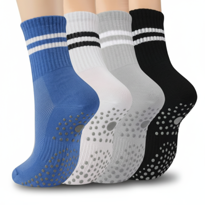 4 Pairs Non Slip Grippers Pilates Socks for Women
