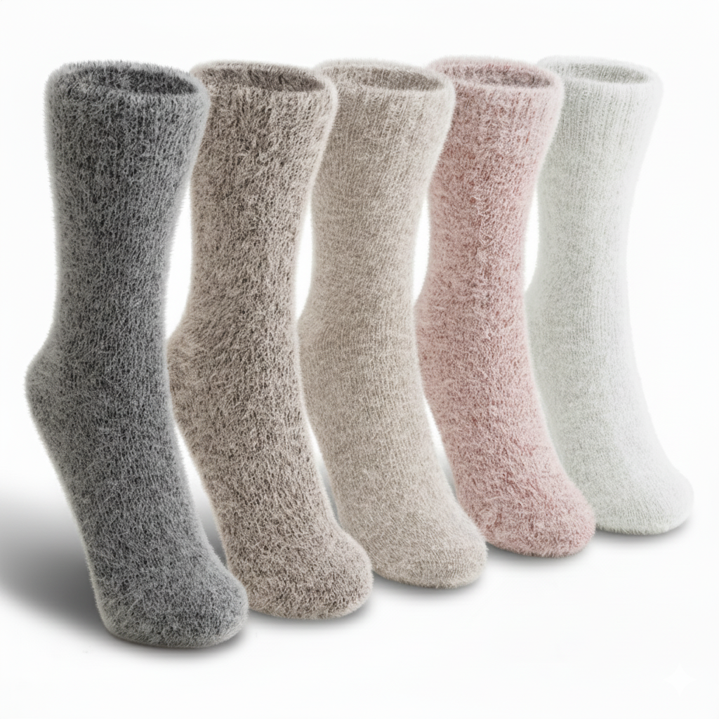Women Fluffy Slipper and Boot Fuzzy Winter Cozy Socks