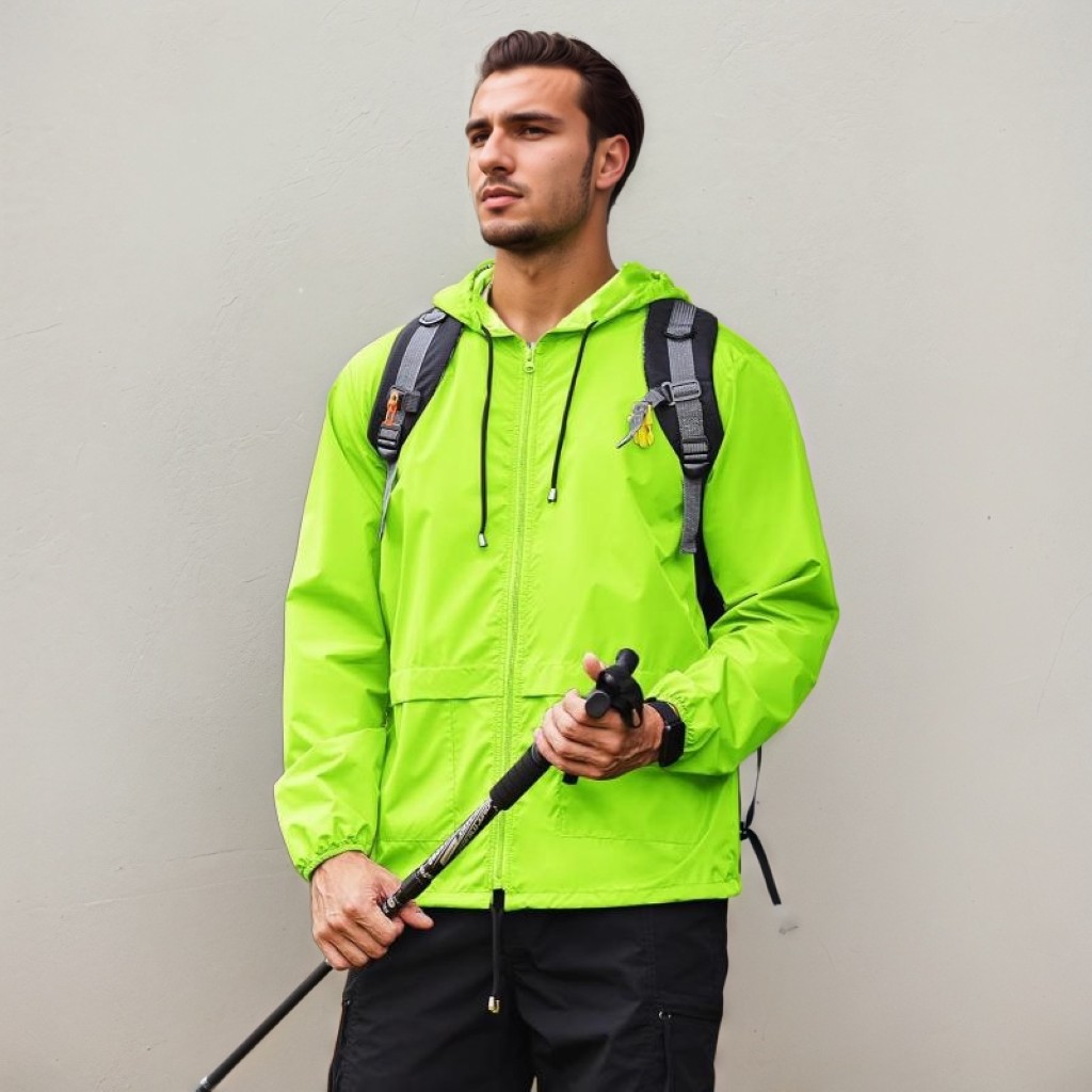 Men Packable Waterproof Rain Jacket