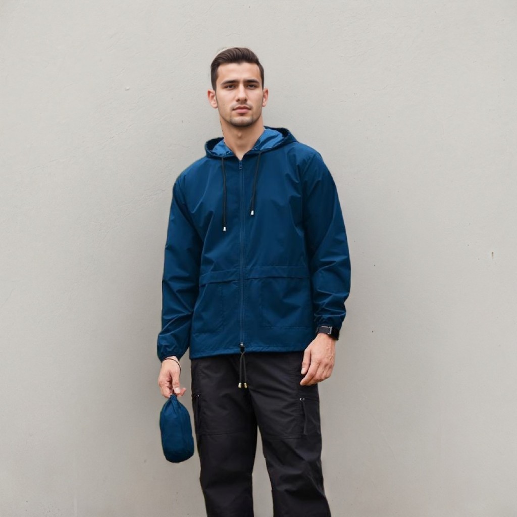 Men Packable Waterproof Rain Jacket