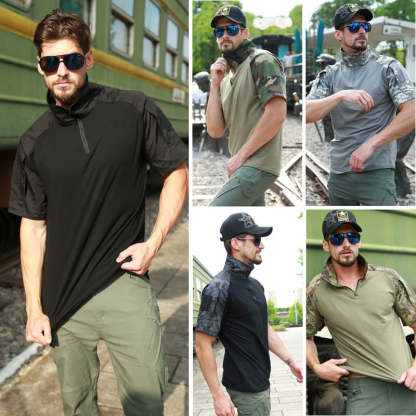 Men's Outdoor Tactical Military Camouflage T-shirt-USA Camp Zone