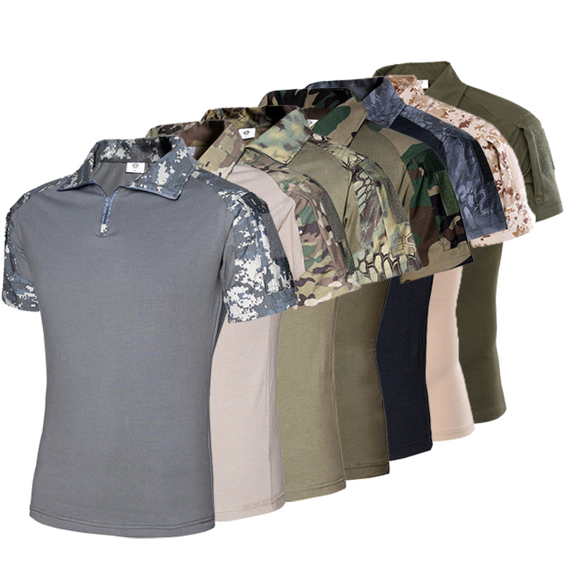 Men's Outdoor Tactical Military Camouflage T-shirt-USA Camp Zone