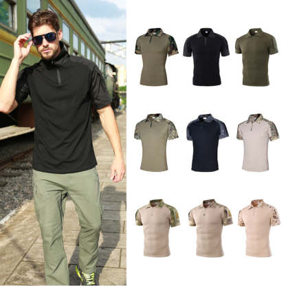 Men's Outdoor Tactical Military Camouflage T-shirt-USA Camp Zone