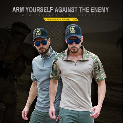 Men's Outdoor Tactical Military Camouflage T-shirt-USA Camp Zone