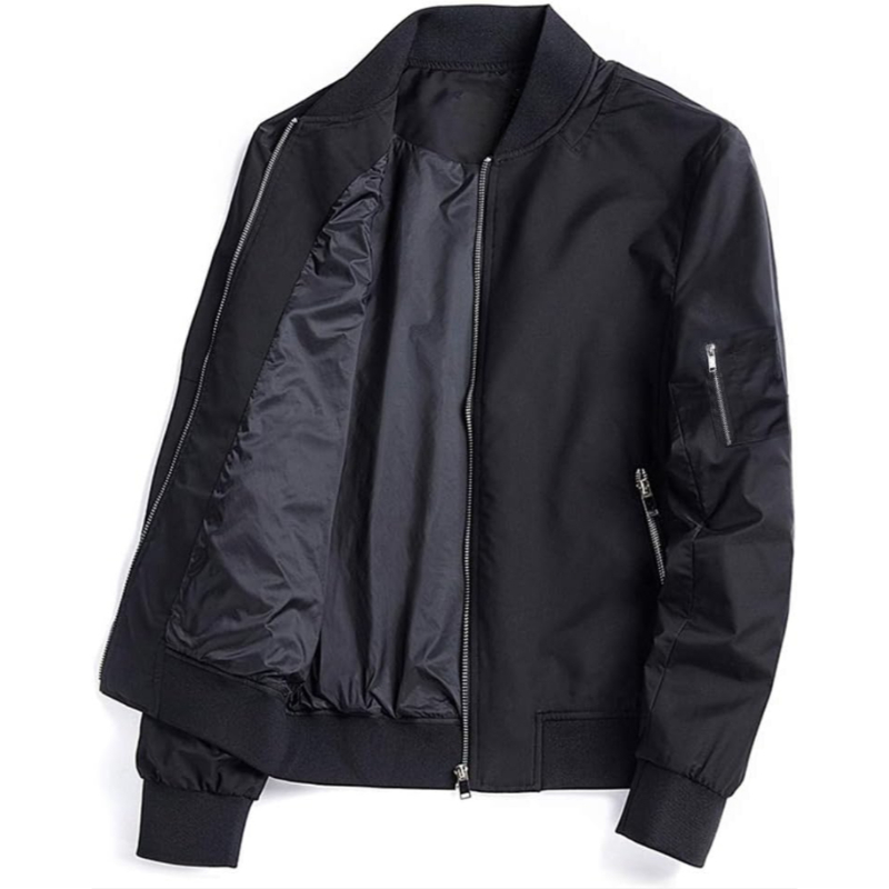 Mens Casual Bomber Jacket Lightweight Windbreaker for Spring and Fall