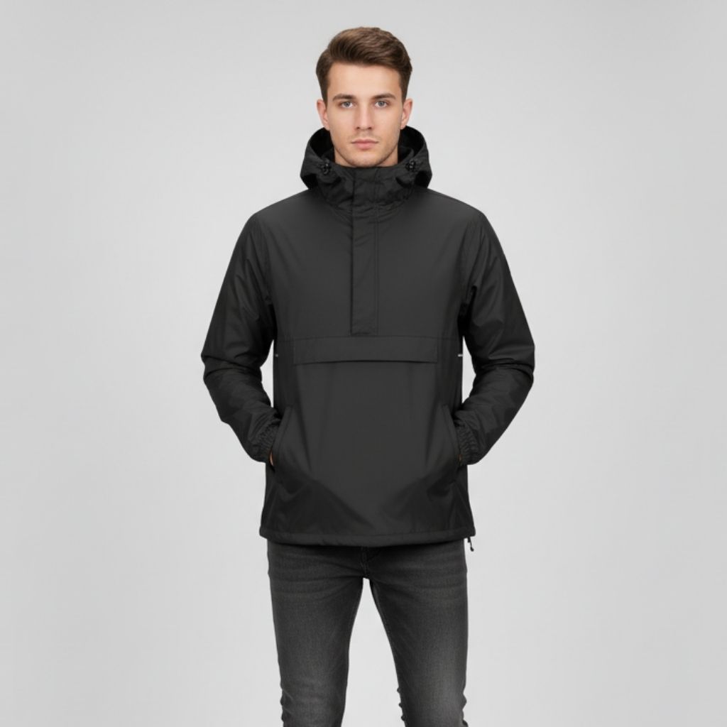 Mens Waterproof Lightweight Packable Rain Jacket Pullover