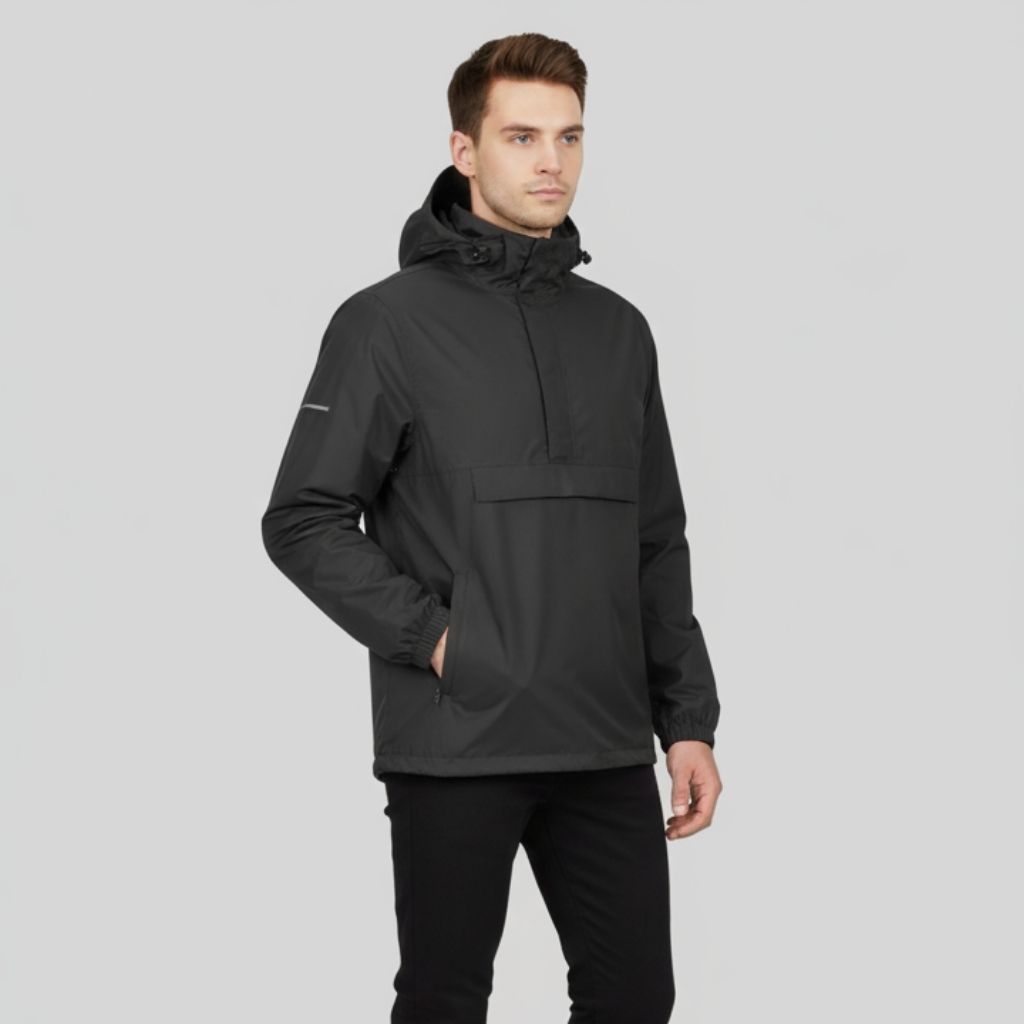 Mens Waterproof Lightweight Packable Rain Jacket Pullover