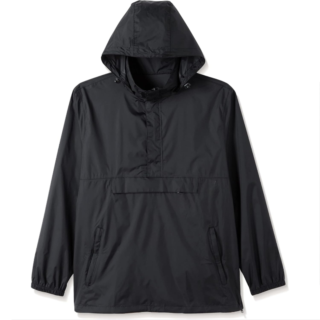 Mens Waterproof Lightweight Packable Rain Jacket Pullover