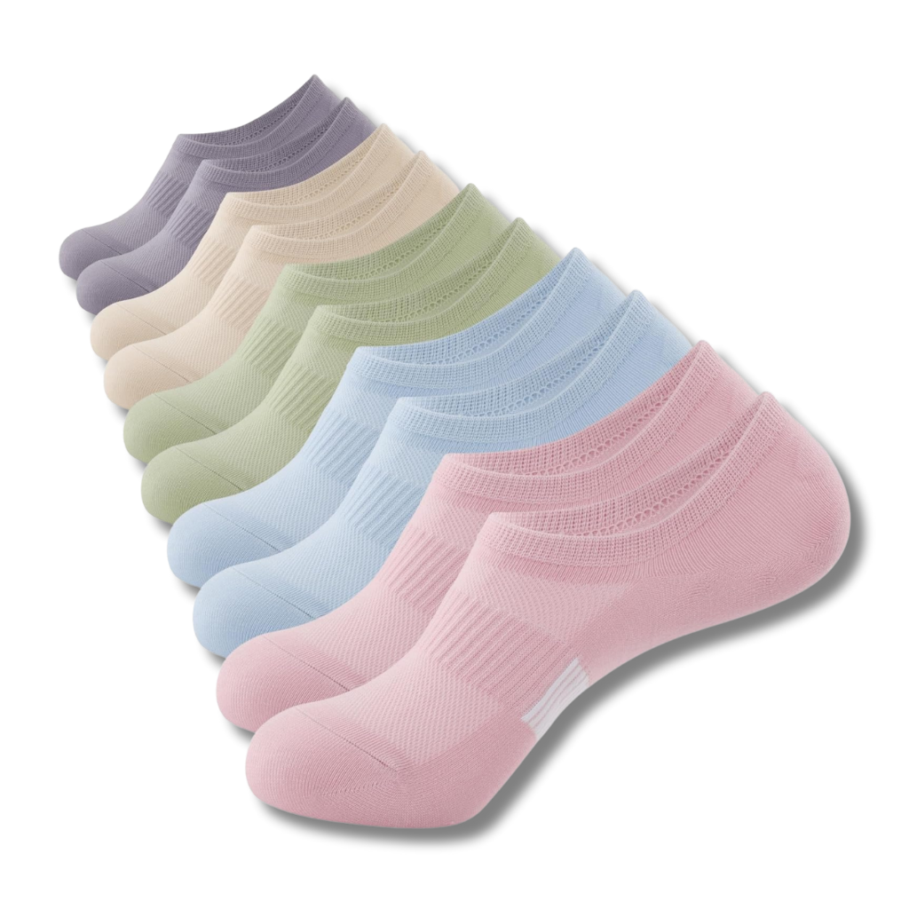 Pack Of 5 Low Cut Non Slip Athletic Cotton Invisible Socks