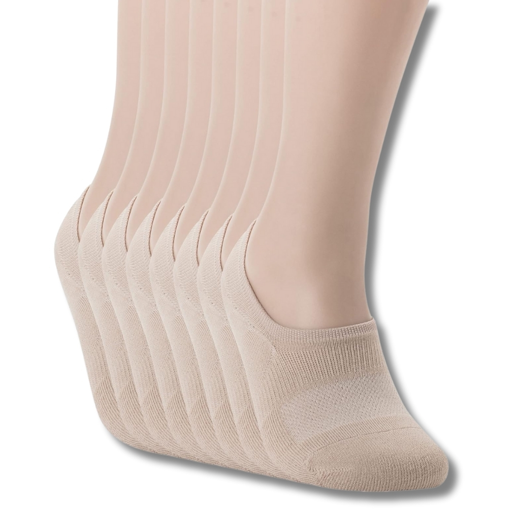 Pack Of 8 No Show Socks With Wide Front Box