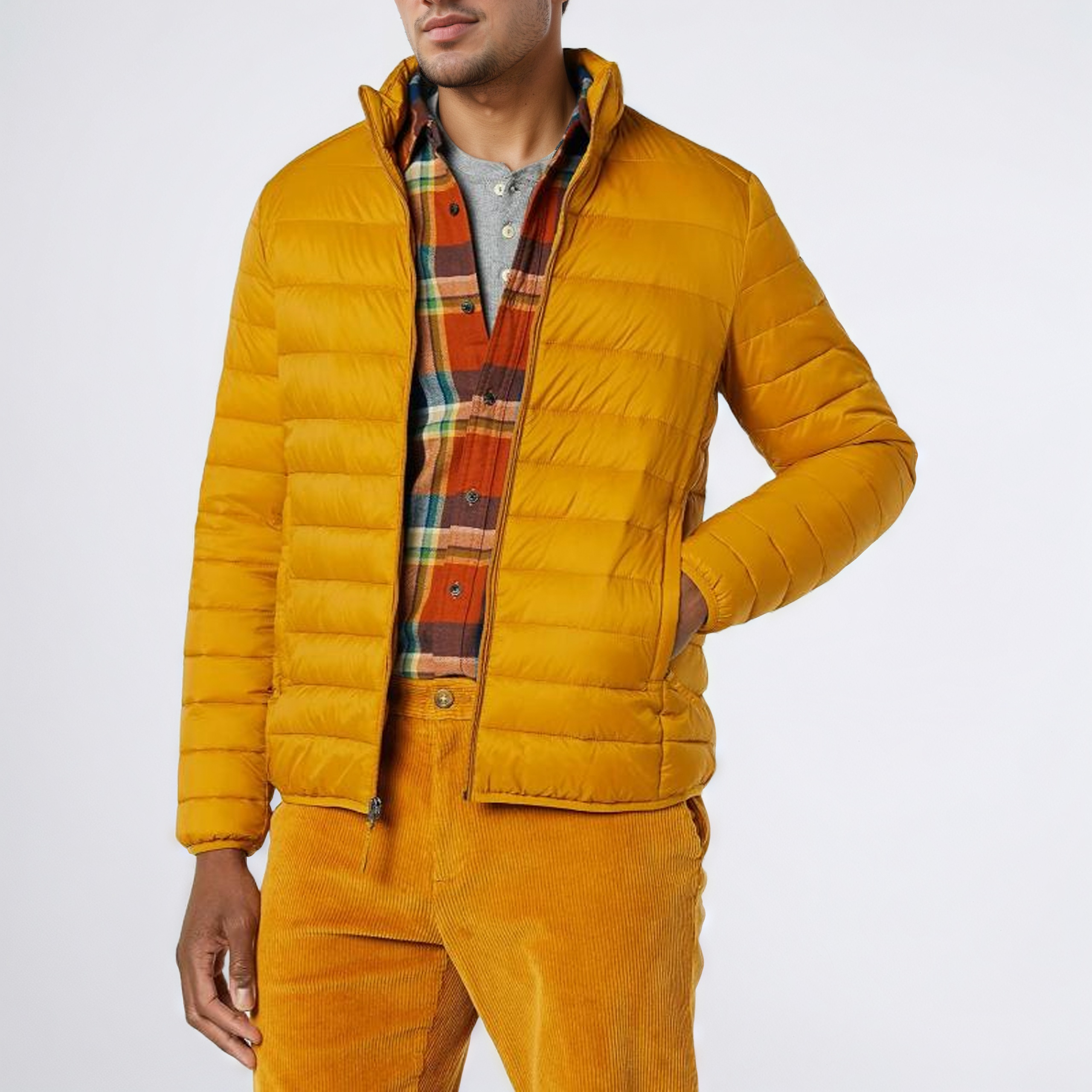 Packable Lightweight Water-Resistant Puffer Jacket for Men