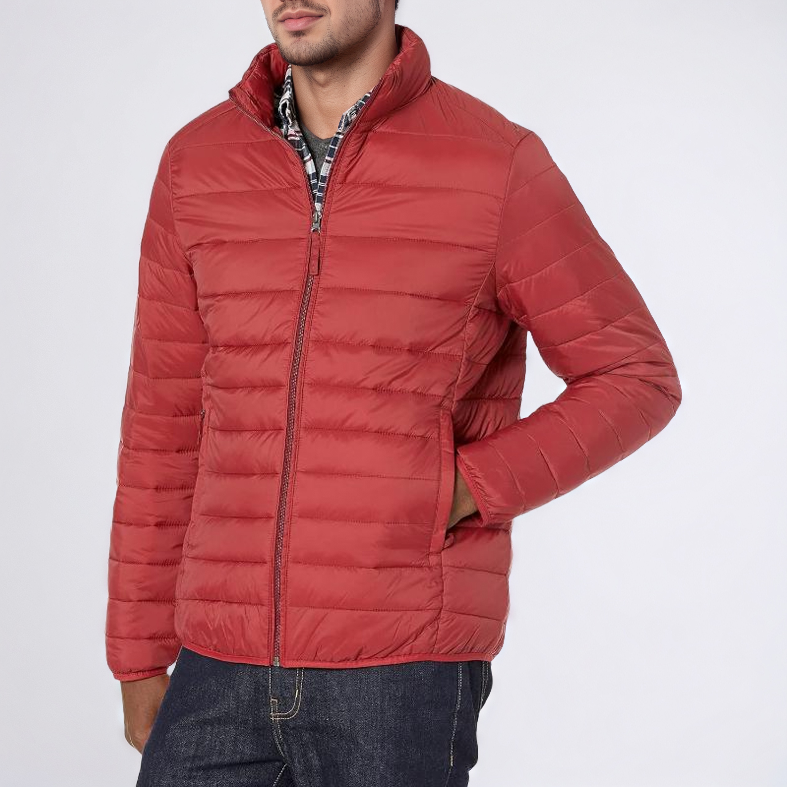 Packable Lightweight Water-Resistant Puffer Jacket for Men