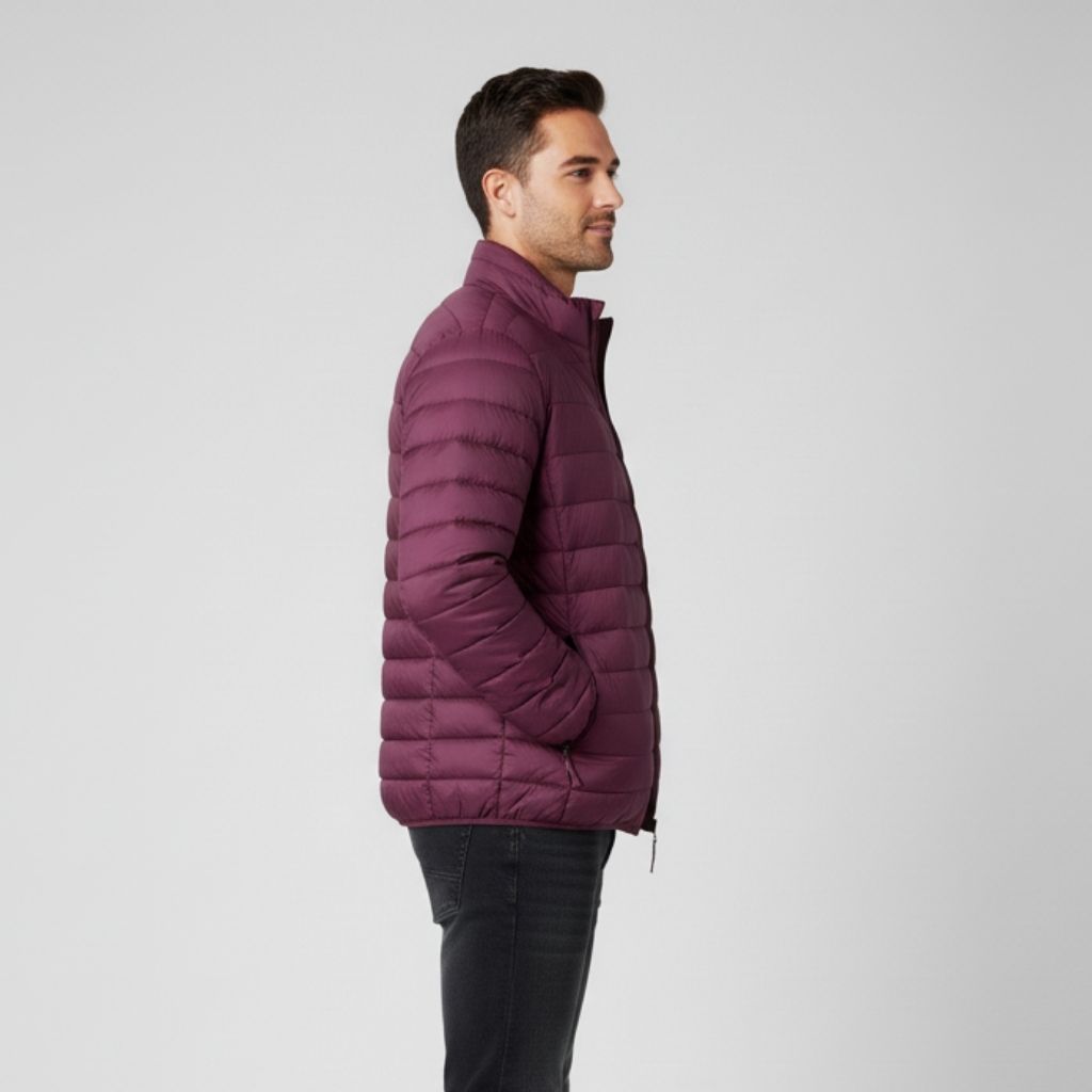 Packable Lightweight Water-Resistant Puffer Jacket for Men