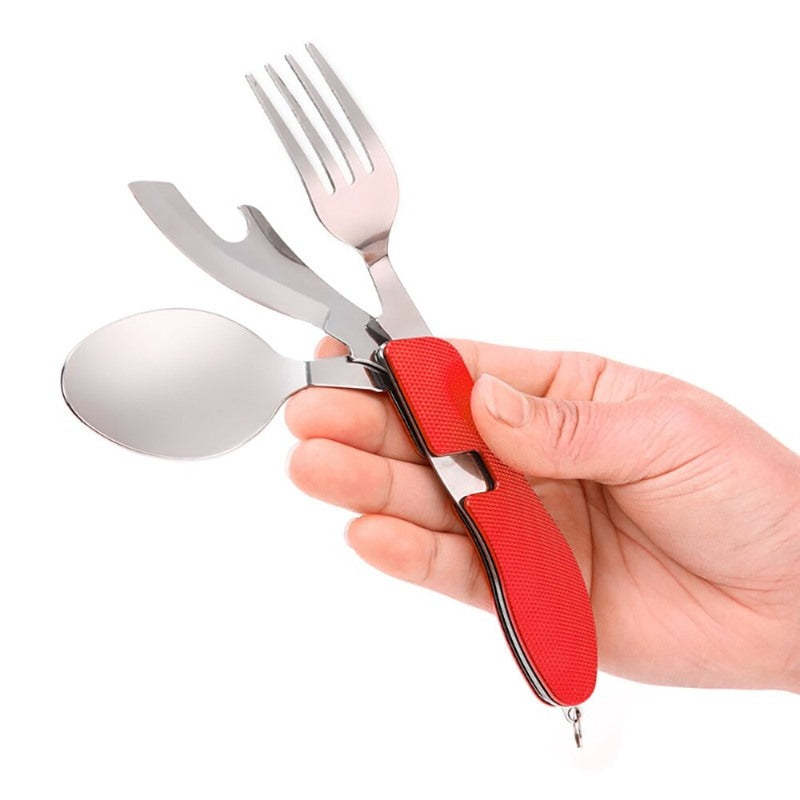 4 In 1 Folding Spoon Outdoor Tableware Set-USA Camp Zone