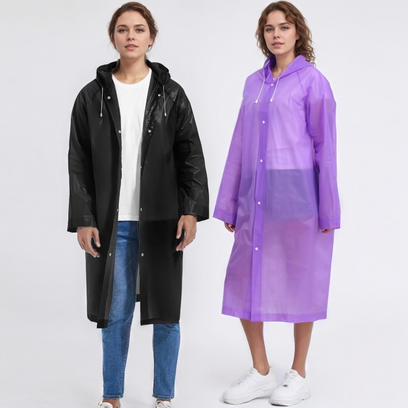 Reusable EVA Raincoat Pack of 2