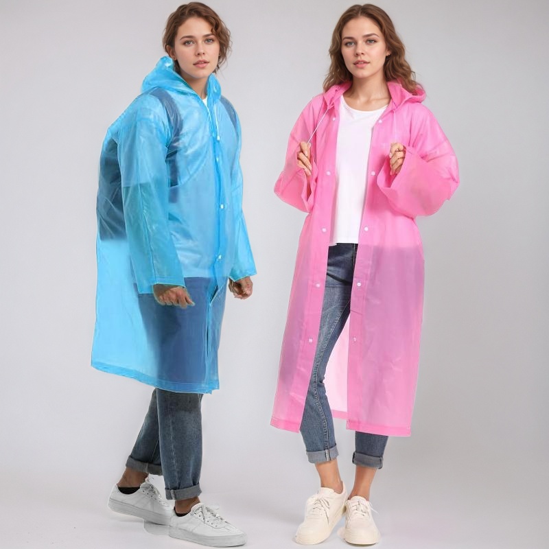 Reusable EVA Raincoat Pack of 2