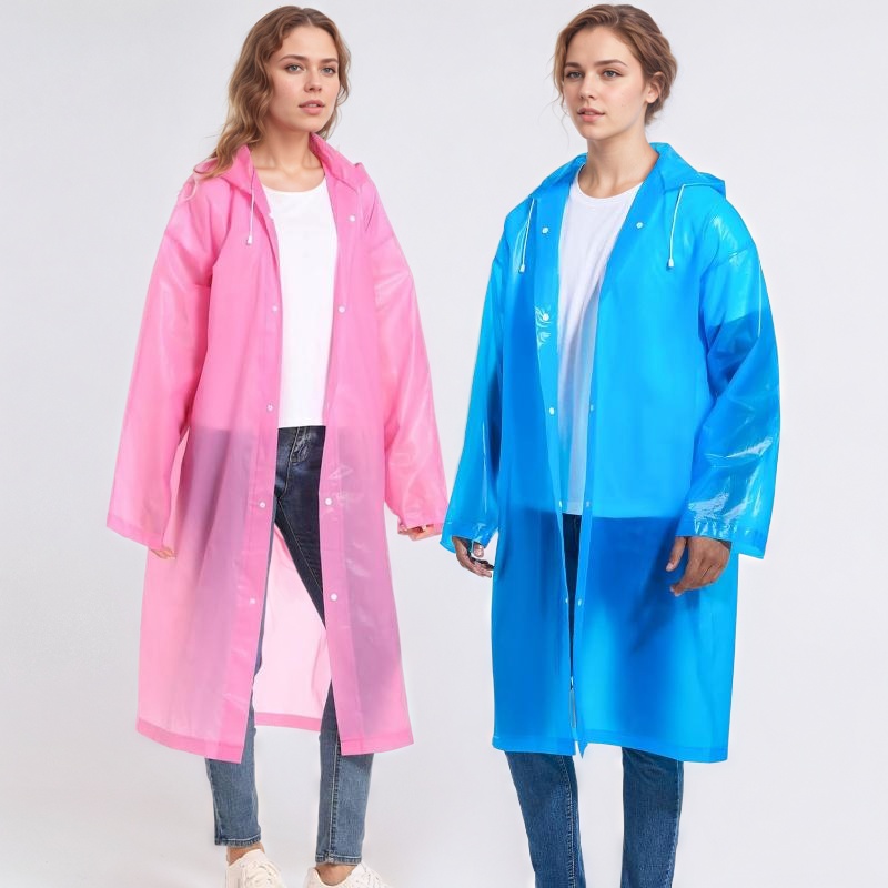 Reusable EVA Raincoat Pack of 2